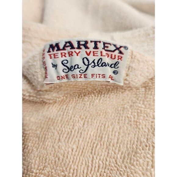 Vintage Sherton Sea Island Terry Velour OS Hotel Off White Robe Private Resort - Picture 5 of 5